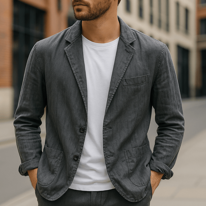 Iván - CoastLine Linen Blend Blazer Gray