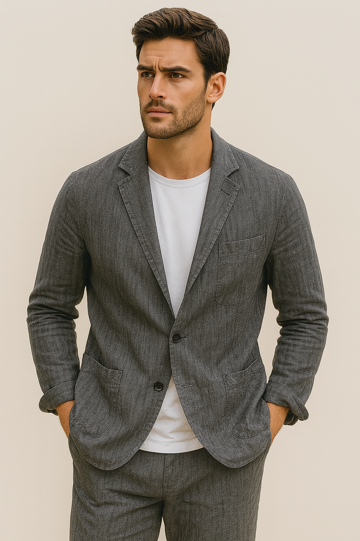 Iván - CoastLine Linen Blend Blazer Gray