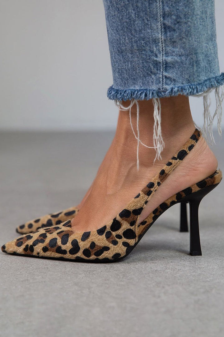 CLaro™ | Khaki Leopard Print Pointed-Toe Pumps